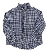 Tmavomodro-bílá kostkovaná košile Ralph Lauren