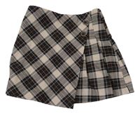 Béžovo-hnedo-biela kockovaná skort sukňa Zara