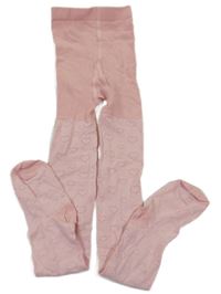 Světlerůžové srdíčkované punčocháče H&M