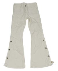 Biele flare rifle s gombíkmi H&M
