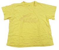 Žlté melírované oversize tričko s nápisom LEIGH TUCKER