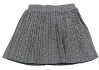 Čierno-strieborná plisovaná sukňa PRIMARK