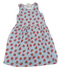 Svetlomodré melírované šaty s jahůdkami H&M