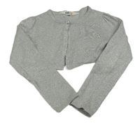 Šedé melírované propínací svetrové bolérko so trblietkami H&M