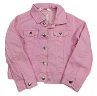 Růžová tepláková riflová crop bunda H&M