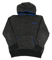 Čierna melírovaná mikina s nápisom a kapucňou Y.F.K.