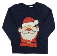 Tmavomodrá vianočná mikina so Santou C&A