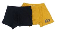2x - Boxerky - Černé s nápisy, hořčicové s logom GAP