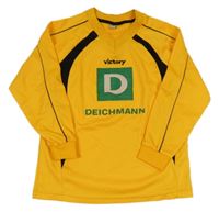 Oranžovožluto-černé sportovní mikinotriko s logom