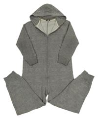 Šedá melírovaná tepláková kombinéza s kapucí s vločkami George