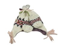 Nové - 2Set - Smetanová pletená čepice se vzorem + rukavice Adams