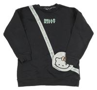 Tmavosivá mikina s kabelkou/kapsou s Kitty Sanrio