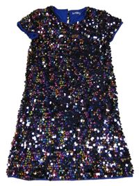 Safírovo-černo-zlaté tylové flitrové šaty Nutmeg