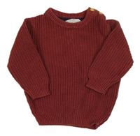 Vínový žebrovaný svetr PRIMARK