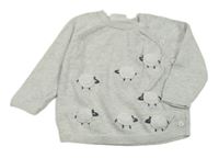 Svetlosivý melírovaný sveter s ovečkami Next