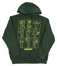 Tmavokhaki mikina s Minecraft a kapucí George