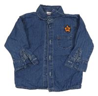 Modrá ľahká rifľová košeľa s hviezdičkou my baby