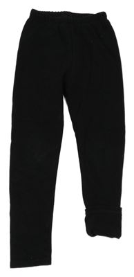 Čierne teplákové zateplené legíny