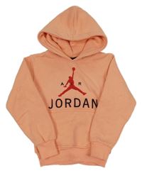 Světleoranžová teplá mikina s logem a kapsou a kapucí Air Jordan