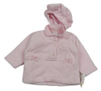 Nové - 2Set - Svetloružová fleecová mikina s mašličkami a límečkem + baretka