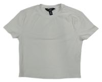 Bílé žebrované crop tričko New Look