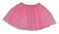 Ružovo-zlatá bodkovaná á tylová sukňa