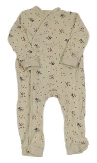 Smetanový perforovaný overal s kytičkami Liegelind