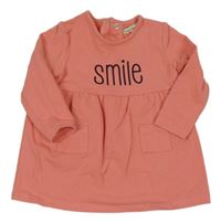 Lososové teplákové šaty s nápisom POCOPIANO