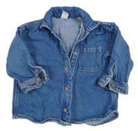 Modrá rifľová košeľová bunda H&M