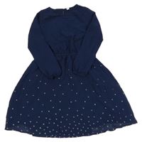 Tmavomodré šaty s hviezdičkami YIGGA