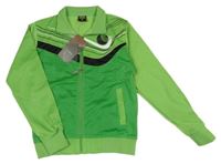 Nové - zelená propínací sportovní mikina s pruhy Fashion