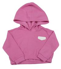 Tmavoružová oversize mikina s nášivkou s logom a kapucňou Skechers