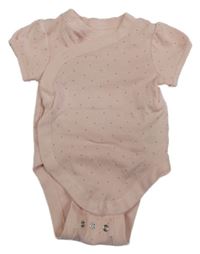 Svetloružové bodkované rebrované zavinovací body Primark