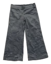 Tmavosivé plyšové nohavice H&M