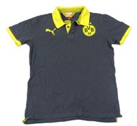 Sivé polo tričko s logem - Borussia Dortmund Puma