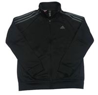 Černá sportovní propínací funkční mikina s logem Adidas