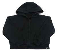 Čierna prepínaci crop mikina s kapucňou George
