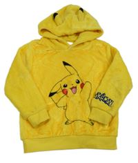 Žltá chlpatá mikina s Pikachu a kapucňou H&M