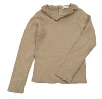 Hnedý rebrovaný sveter s golierikom Next