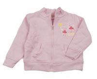 Růžová propínací mikina s myškami Impidimpi