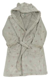 Světlešedý chlupatý župan s hvězdami a kapucí John Lewis