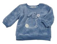 Tmavomodrá chlpatá mikina s králikom Ergee