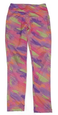 Růžovo-barevné vzorované sportovní legíny Dunnes