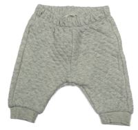 Šedé melírované prošívané zateplené tepláky