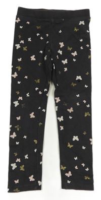 Tmavosivé teplákové legíny s motýly H&M