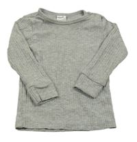 Sivé melírované rebrované tričko H&M