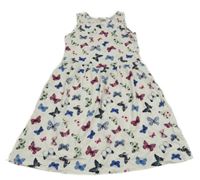 Biele bavlnené šaty s motýly H&M