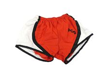 Nové - Červeno-bielo-čierne šušťákové bojové kraťasy s písmeny