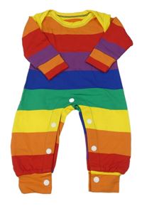 Barevný pruhovaný teplákový overal