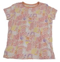 Ružové vzorované tričko C&A